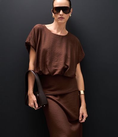 Pollera Midi en Viscosa con Canesú Sobrepuesta 5