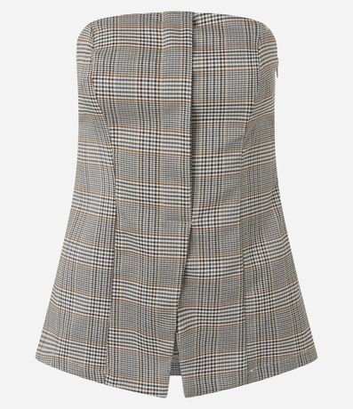 Blusa Sin Breteles Sastre con Estampa de Cuadros 5