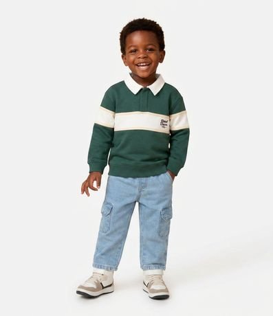 Saco Infantil con Cuello Polo y Recortes Contrastantes – Talle 1 a 6 años
