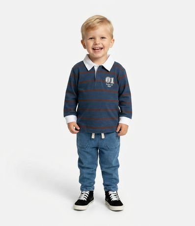 Camisa Polo Infantil Rayas con Bordado – Talle 1 a 6 años