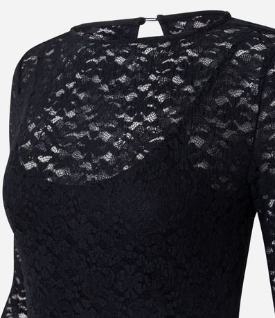 Vestido Largo en Encaje con Manga Larga 2