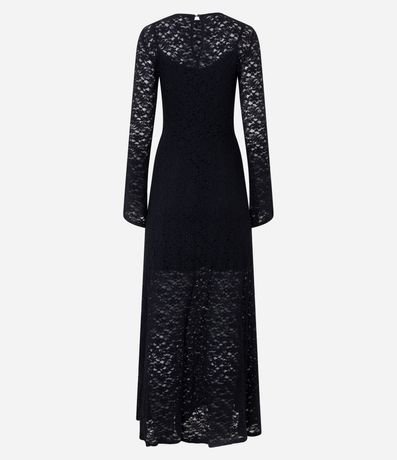 Vestido Largo en Encaje con Manga Larga 3