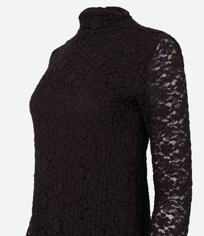 Vestido de Encaje con Manga Larga y Cuello Alto 6