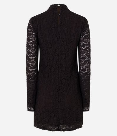 Vestido de Encaje con Manga Larga y Cuello Alto 7