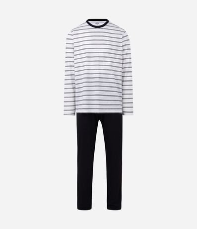 Pijama Largo con Remera Rayada 5