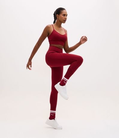 Pantalón Legging Deportiva con Recorte Canelado y Bolsillo Lateral