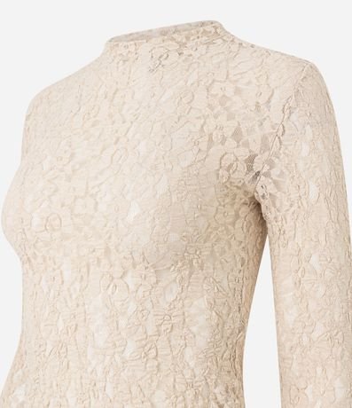 Blusa Segunda Pele en Encaje Texturizada con Manga Larga 2