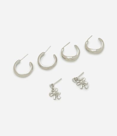 Kit 03 Caravanas de Aro y Formato de Lazo