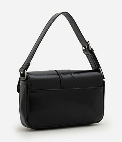 Cartera Shoulder Mediana en PU con Tapa y Bolsillos Delanteros 3