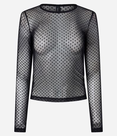 Blusa Segunda Piel en Tul Flocado 5