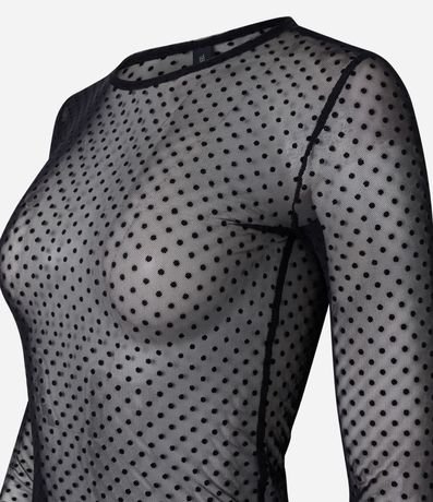 Blusa Segunda Piel en Tul Flocado 6