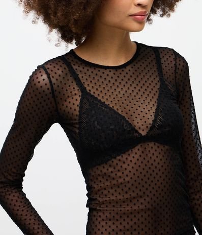 Blusa Segunda Piel en Tul Flocado 3