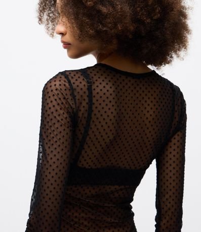 Blusa Segunda Piel en Tul Flocado 4