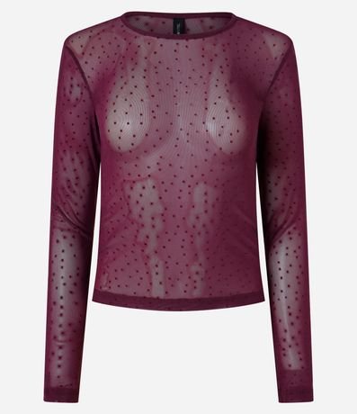 Blusa Segunda Piel en Tul Flocado 5