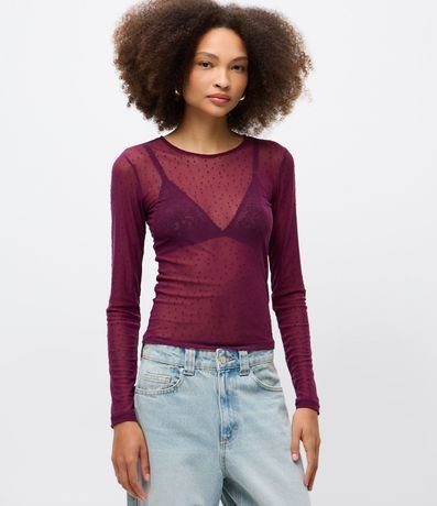 Blusa Segunda Piel en Tul Flocado 3