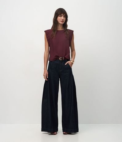 Blusa en Airflow con Recortes en el Hombro 2