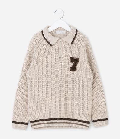 Suéter Infantil College en Punto con Cuello Polo – Talle 1 a 6 años 2