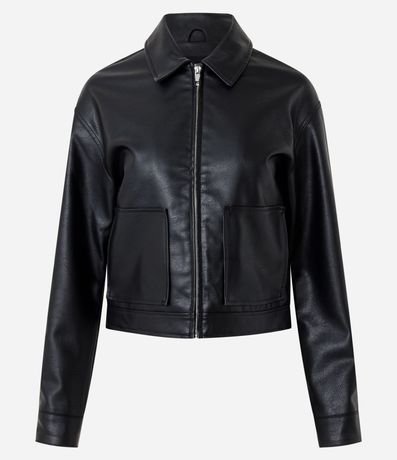 Campera en PU con Cierre por Cremallera y Bolsillos Funcionales 6