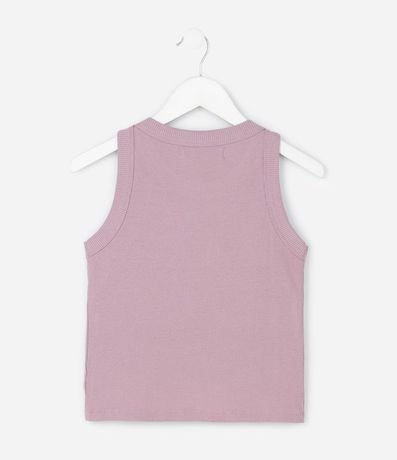Remera Musculosa Infantil en Rib con Sisa Americana y Aplicación de Brillos - Talle 5 a 14 años 2