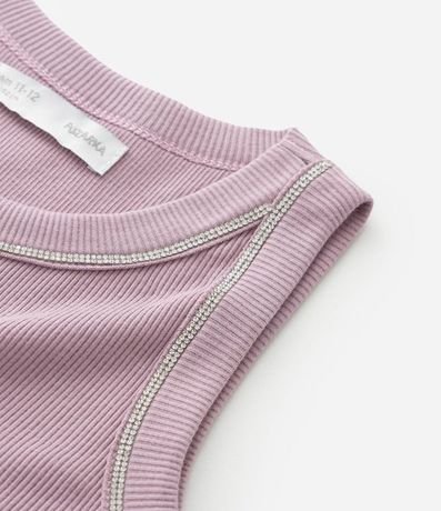 Remera Musculosa Infantil en Rib con Sisa Americana y Aplicación de Brillos - Talle 5 a 14 años 4