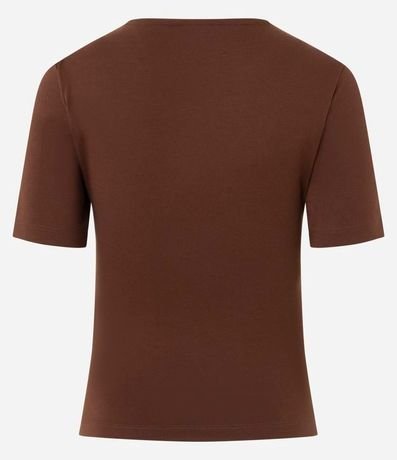 Blusa Manga Corta en Punto Roma con Pliegues Laterales 6