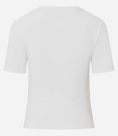 Blusa Manga Corta en Punto Roma con Pliegues Laterales