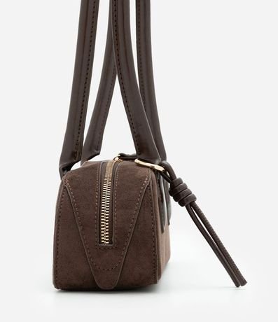 Cartera Shoulder Pequena en Gamuza con Asas Estructuradas 3
