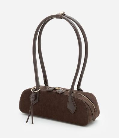 Cartera Shoulder Pequena en Gamuza con Asas Estructuradas 5