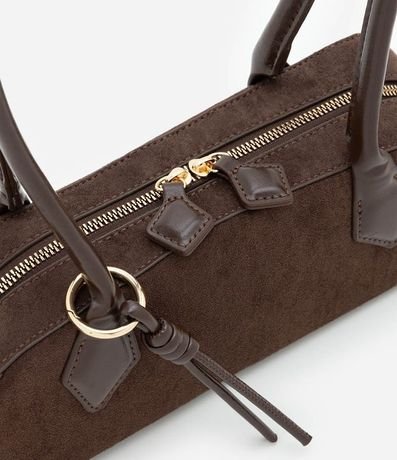 Cartera Shoulder Pequena en Gamuza con Asas Estructuradas 6