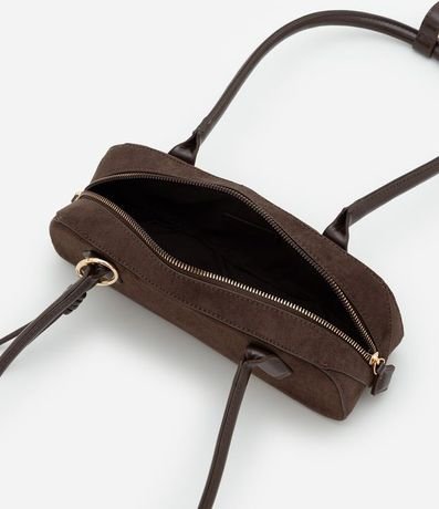 Cartera Shoulder Pequena en Gamuza con Asas Estructuradas 7