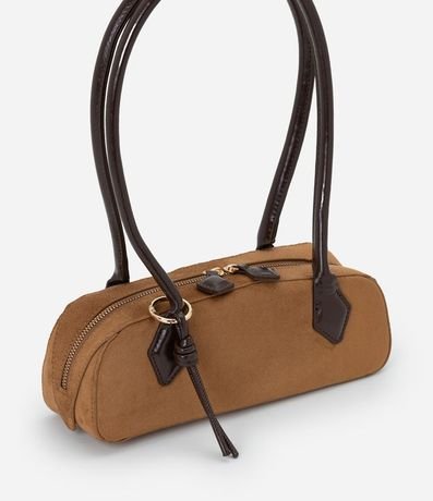 Cartera Shoulder Pequena en Gamuza con Asas Estructuradas 2