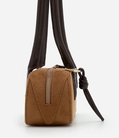 Cartera Shoulder Pequena en Gamuza con Asas Estructuradas 3