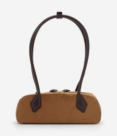 Cartera Shoulder Pequena en Gamuza con Asas Estructuradas 4