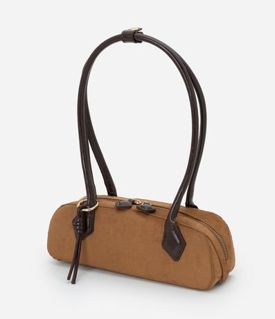 Cartera Shoulder Pequena en Gamuza con Asas Estructuradas 5