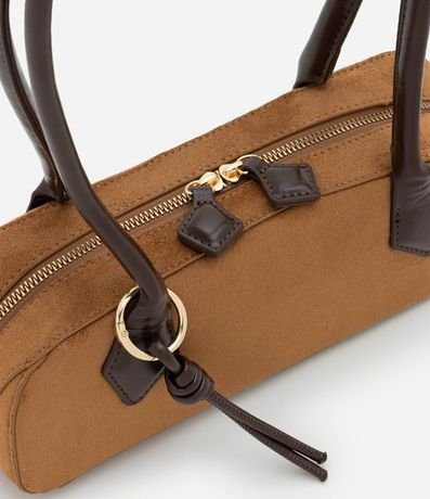 Cartera Shoulder Pequena en Gamuza con Asas Estructuradas 6