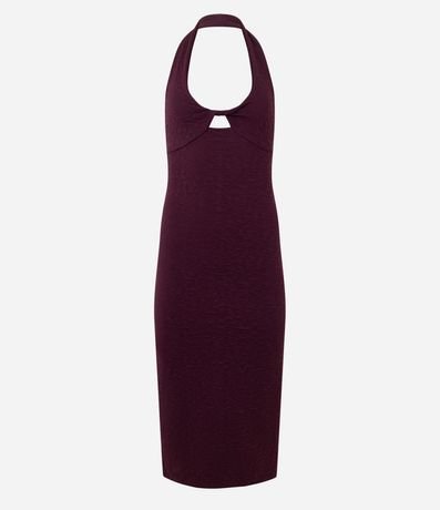Vestido Midi Frente Única Texturizado con Nudo en el Busto 5