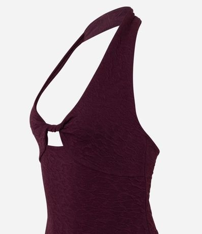 Vestido Midi Frente Única Texturizado con Nudo en el Busto 6