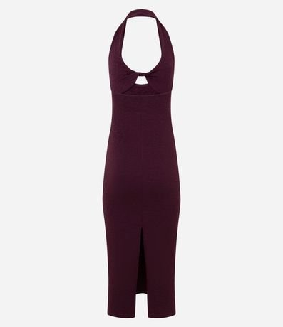 Vestido Midi Frente Única Texturizado con Nudo en el Busto 7