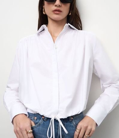 Camisa en Tricolina con Ajuste por Lazo en  el Ruedo 4