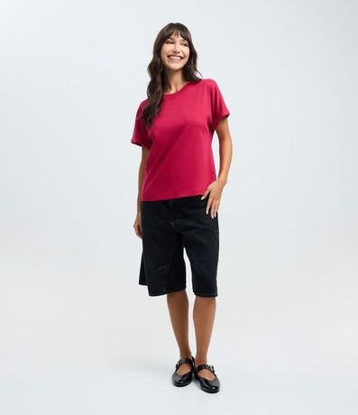 Blusa Básica con Manga Dobrada Corta en Algodón 2