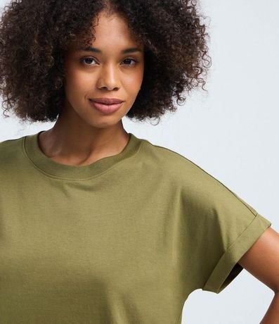 Blusa Básica con Manga Dobrada Corta en Algodón 3