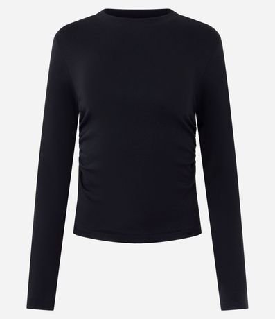 Blusa Manga Larga con Fruncido en la Cintura en Algodón 6