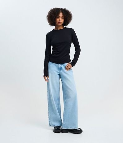 Blusa Manga Larga con Fruncido en la Cintura en Algodón 2