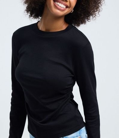 Blusa Manga Larga con Fruncido en la Cintura en Algodón 3