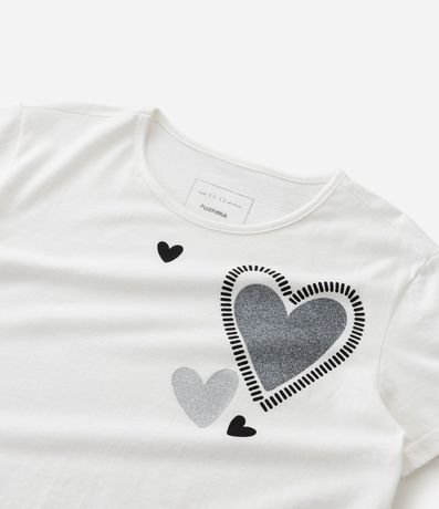 Remera Infantil Slim con Estampado de Corazones con Purpurina– Talle 5 a 14 años 4