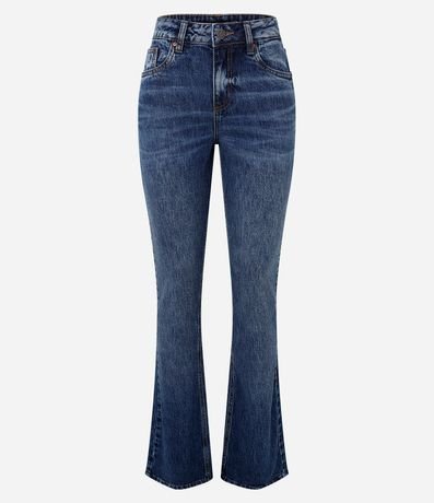 Pantalón Flare en Jeans con Cintura Mediana Five Pockets