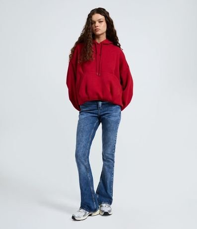 Pantalón Flare en Jeans con Cintura Mediana Five Pockets