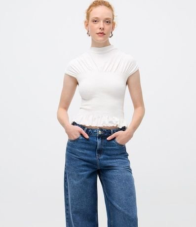 Pantalón Wide Leg en Jeans con Cintura Baja 2