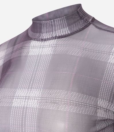 Blusa en Tule con Estampa de Cuadros 6