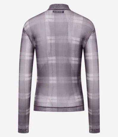 Blusa en Tule con Estampa de Cuadros 7